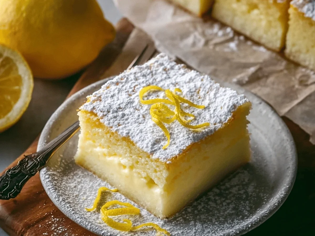 Magic Lemon Custard Cake Recipe - Featured Image