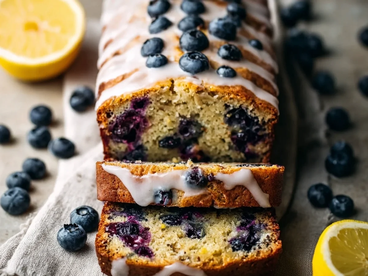 Moist Blueberry Zucchini Bread with Zesty Lemon Glaze - Featured Image
