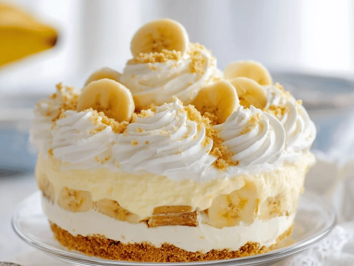 No-Bake Banana Cream Pudding Cheesecake - Featured Image