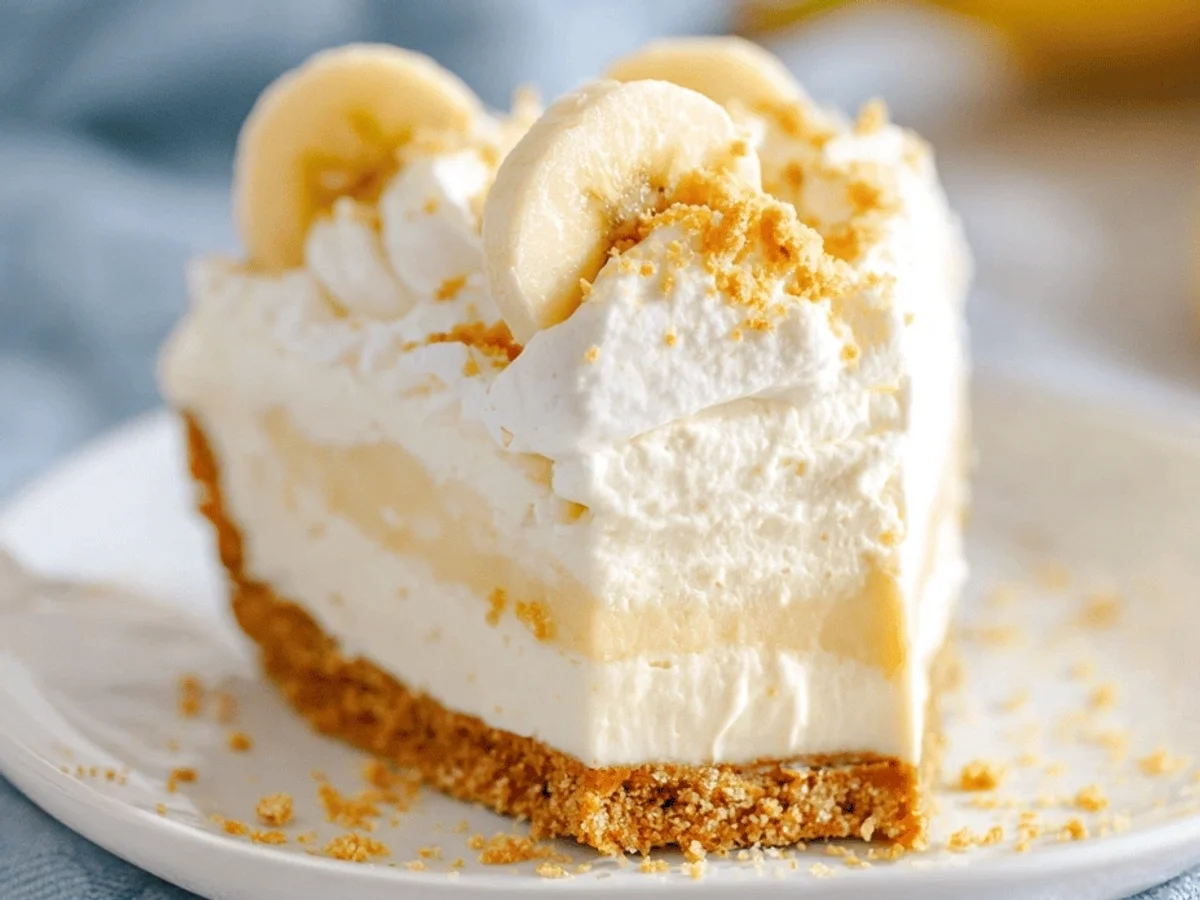 No Bake Banana Cream Pudding Cheesecake Recipe - Featured Image