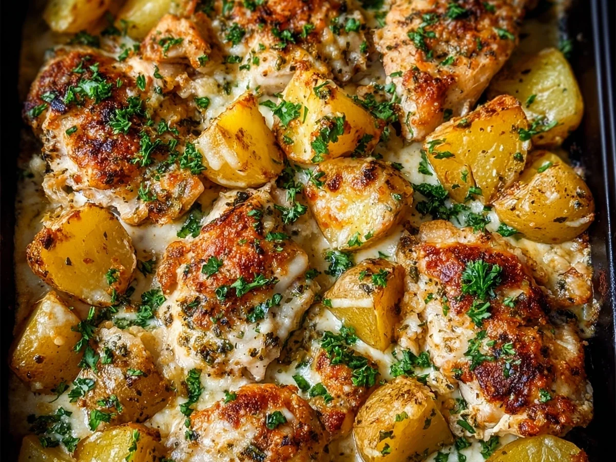 One-Pan Garlic Parmesan Chicken & Potatoes - Featured Image