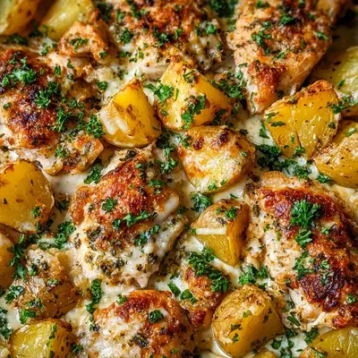 One-Pan Garlic Parmesan Chicken & Potatoes