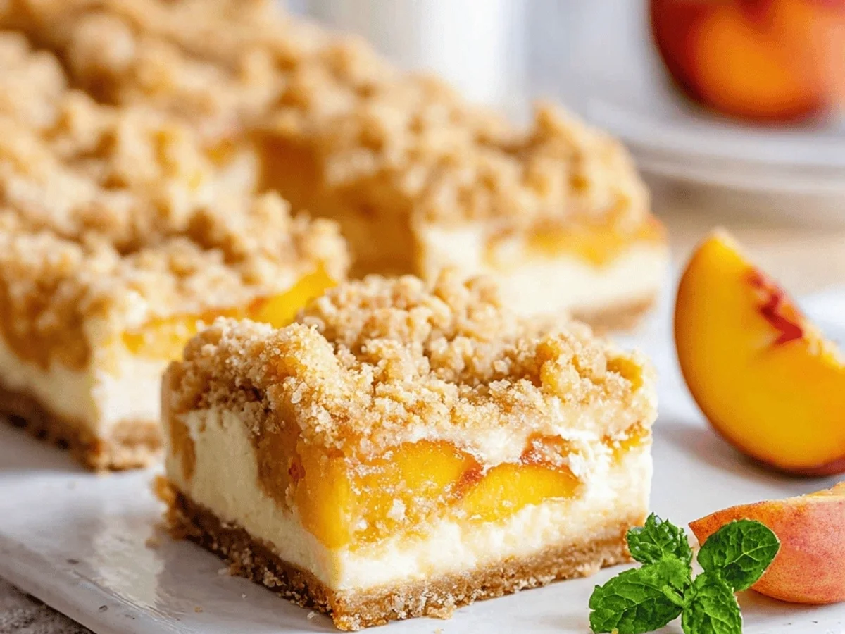 Peach Cobbler Cheesecake Bars: Delicious Recipe! - Featured Image