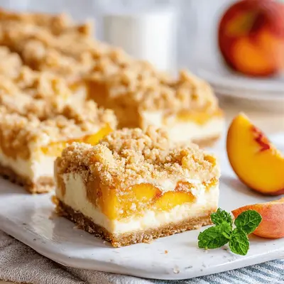 Peach Cobbler Cheesecake Bars: Delicious Recipe!