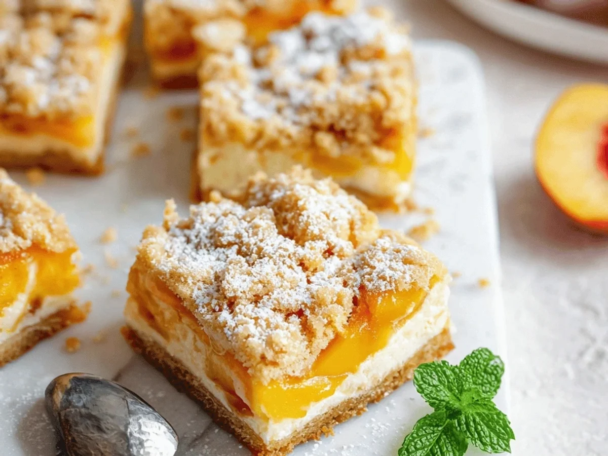 Peach Cobbler Cheesecake Bars: My Summer Dream Dessert! - Featured Image