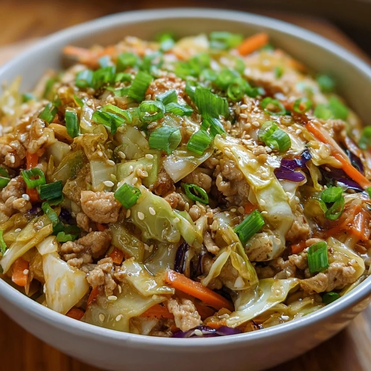 Protein Egg Roll Bowls with Chicken & Cabbage
