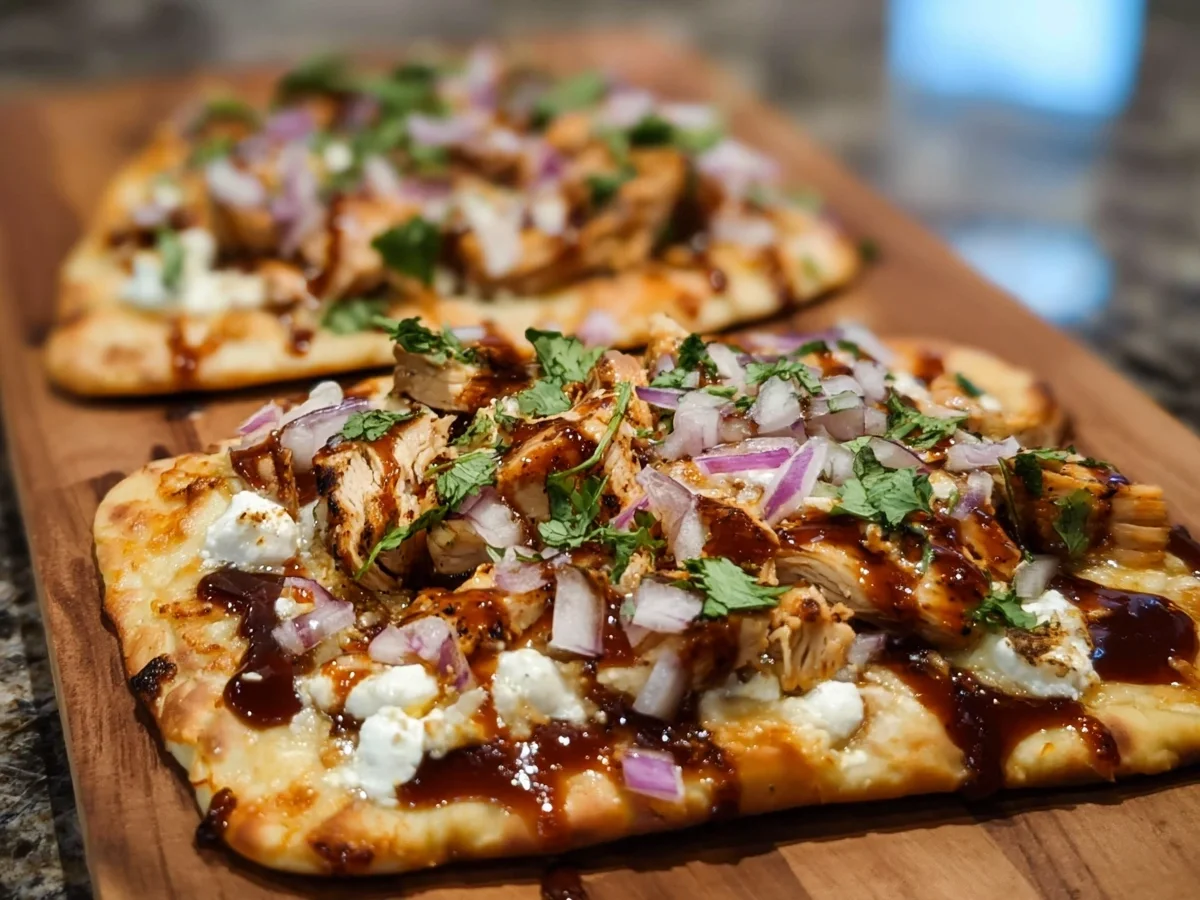Quick BBQ Chicken Flatbreads (30g Protein) - Featured Image