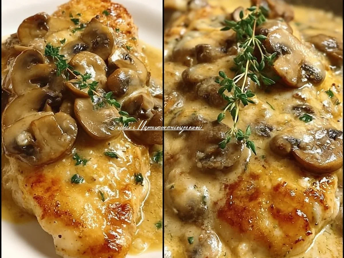 Quick Creamy Mushroom Asiago Chicken - Featured Image