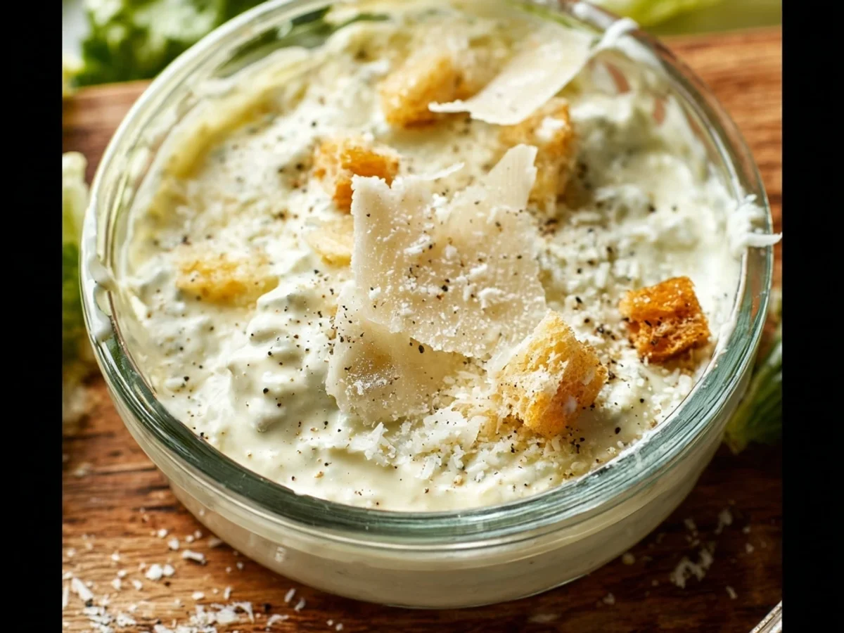 Quick Homemade Easy Caesar Salad Dressing - Featured Image