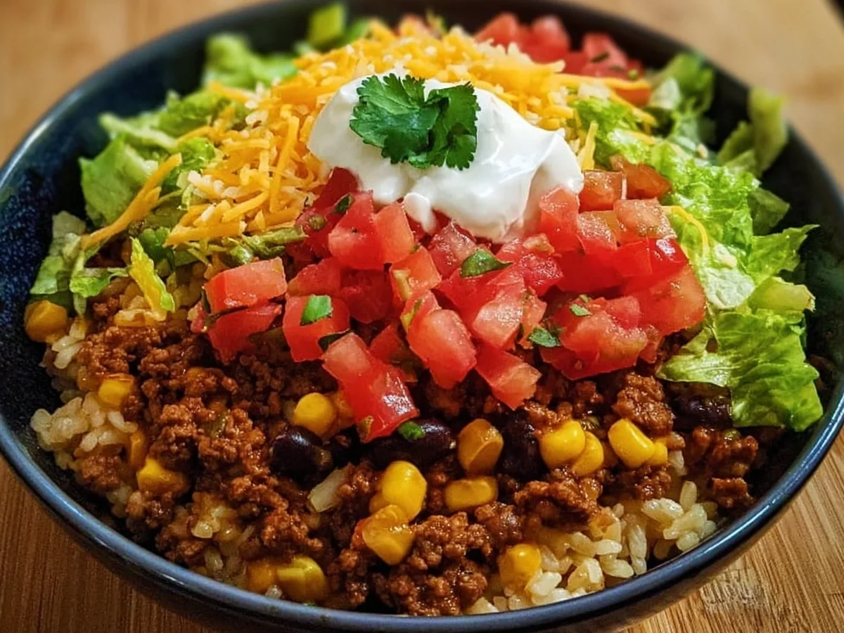 Quick Taco Rice Bowl: Flavorful Weeknight Dinner - Featured Image