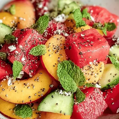Refreshing Peach Watermelon Salad Recipe