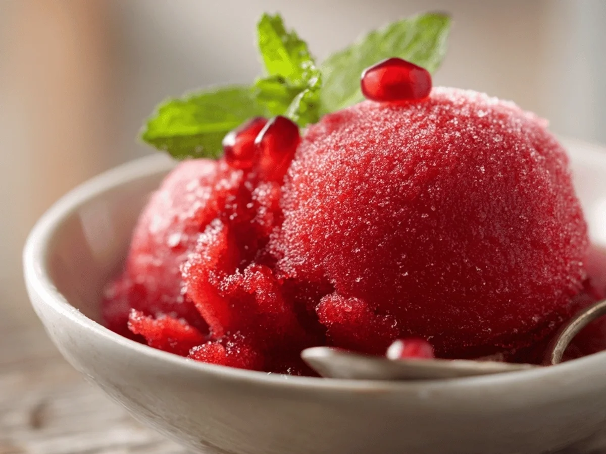 Refreshing Pomegranate Sorbet: Bright, Zingy Coolness - Featured Image