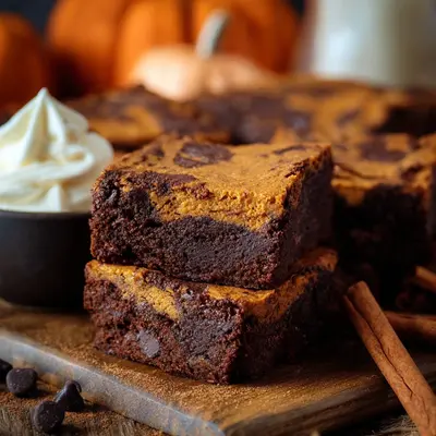 Rich Pumpkin Brownies Recipe with Swirls