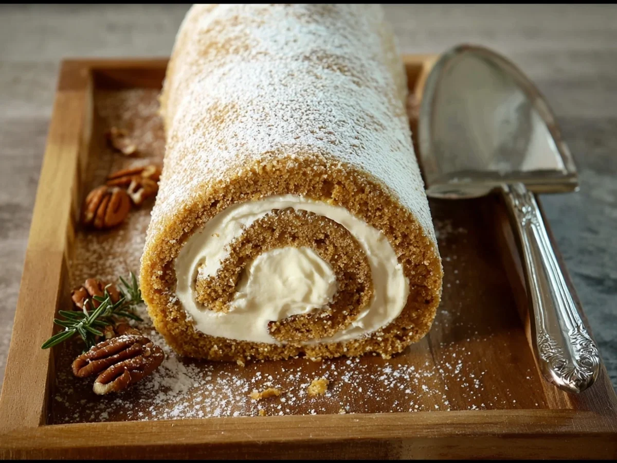 Rich Pumpkin Cake Roll: Cream Cheese Swirl - Featured Image