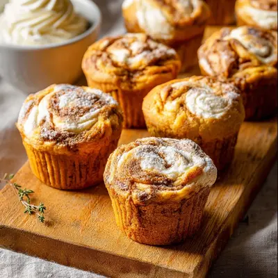 Rich Pumpkin Cream Cheese Swirl Muffins for Fall