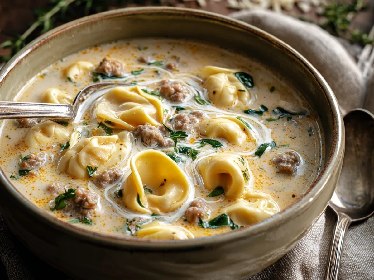 Rich Turkey Sausage Tortellini Soup for Chilly Nights - Featured Image