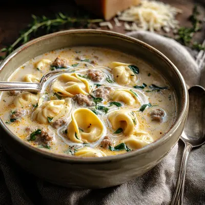 Rich Turkey Sausage Tortellini Soup for Chilly Nights