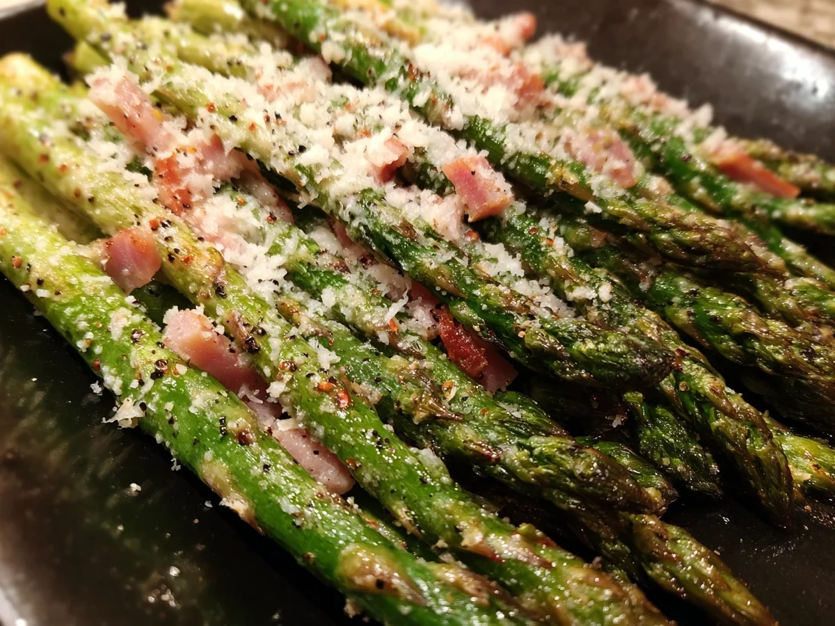 Roasted Parmesan Asparagus with Turkey Ham - Featured Image