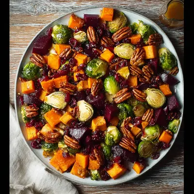 Roasted Winter Vegetable Salad with Lemon Dressing