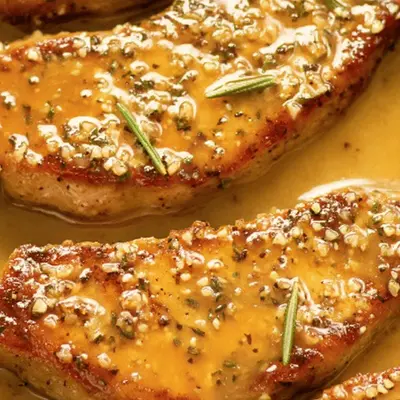 Rosemary Garlic Butter Pork Chops Recipe