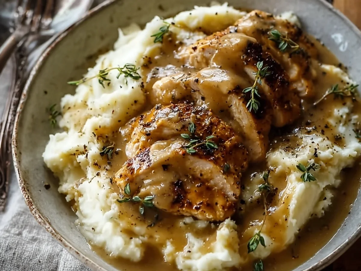 Rustic Chicken and Garlic Gravy with Potatoes - Featured Image