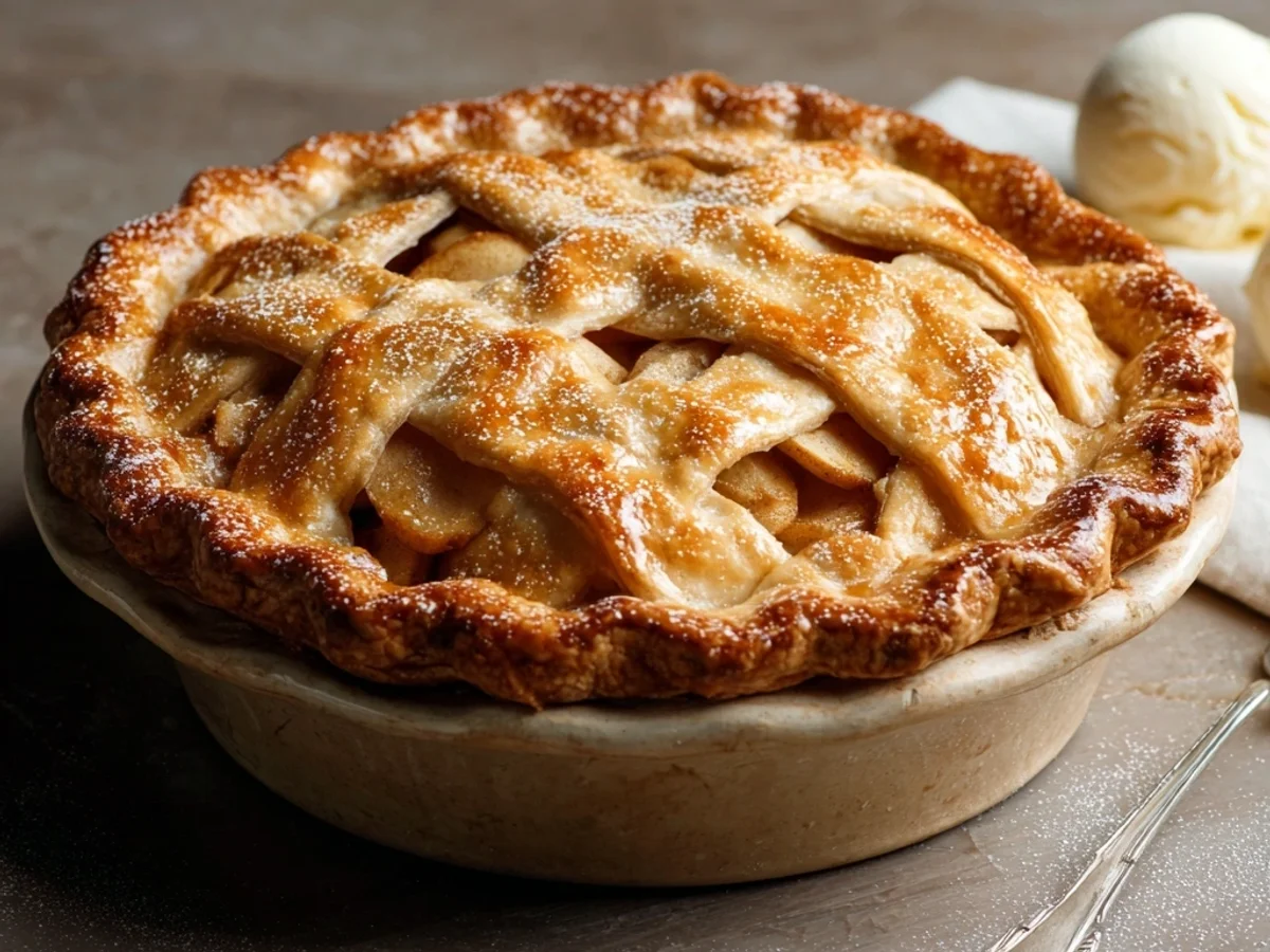 Rustic Grandma's Old Fashioned Apple Pie - Featured Image