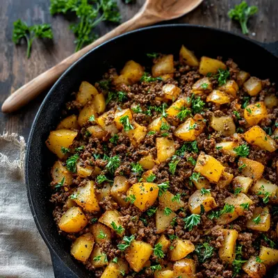 Rustic Ground Beef and Potatoes Skillet for Easy Dinners