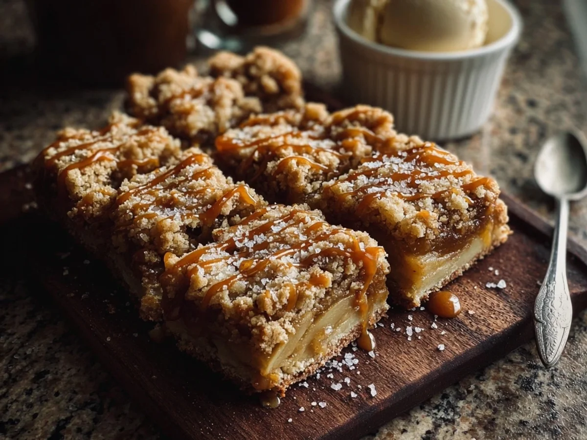 Rustic Salted Caramel Apple Crumble Bars - Featured Image