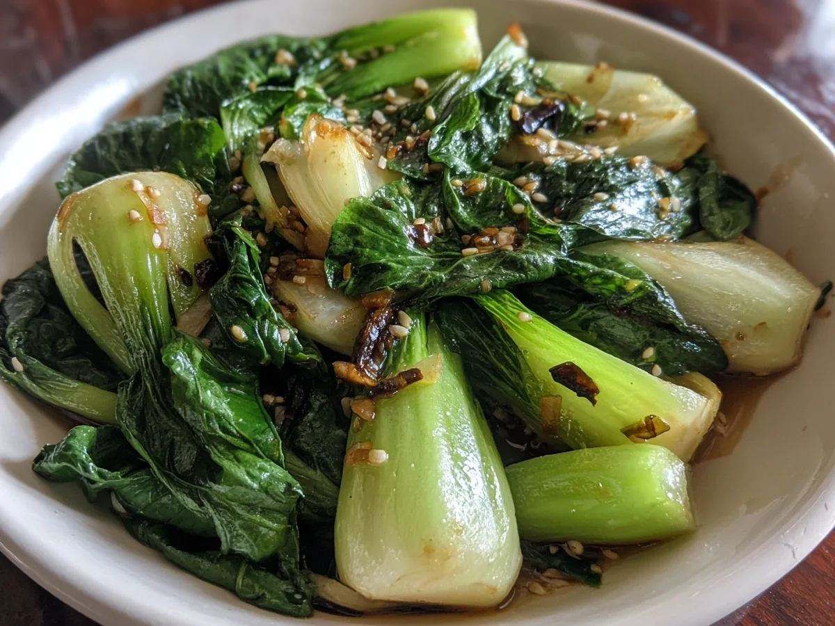 Sautéed Bok Choy with Garlic & Ginger - Easy Asian Side - Featured Image