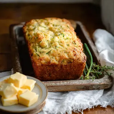 Savory Green Onion Zucchini Cheddar Quick Bread