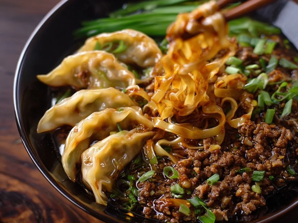 Savory Lamb Potsticker Noodle Bowl Quick & Flavorful - Featured Image