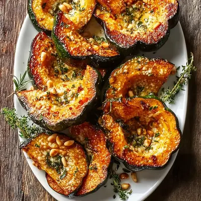 Savory Parmesan Herb Roasted Acorn Squash Recipe