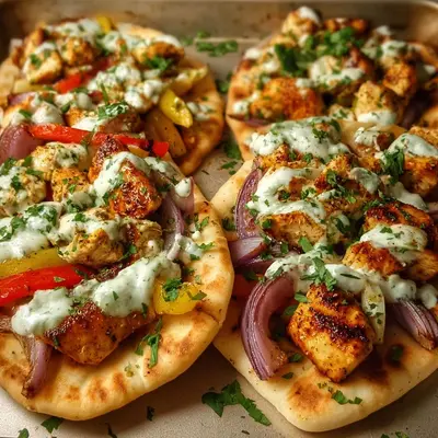 Sheet Pan Chicken Pitas with Herby Ranch Dressing