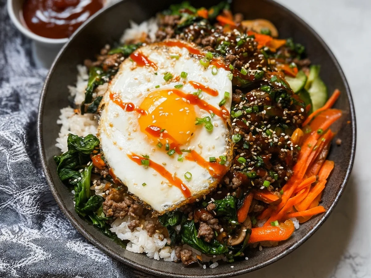 Shortcut Skillet Bibimbap with Ground Beef - Featured Image