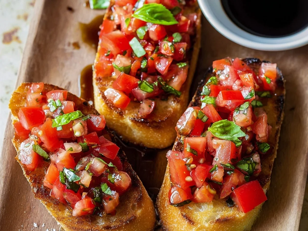Simple Garlic & Tomato Italian Bruschetta Recipe - Featured Image