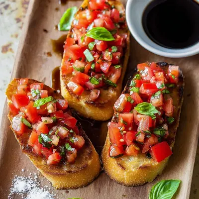 Simple Garlic & Tomato Italian Bruschetta Recipe