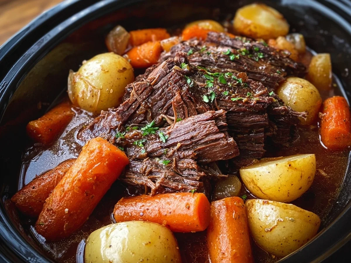 Slow Cooker Pot Roast with Potatoes & Carrots - Featured Image