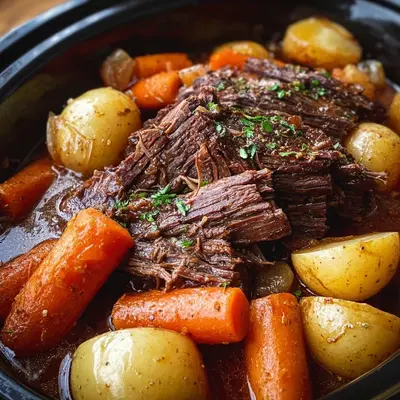 Slow Cooker Pot Roast with Potatoes & Carrots
