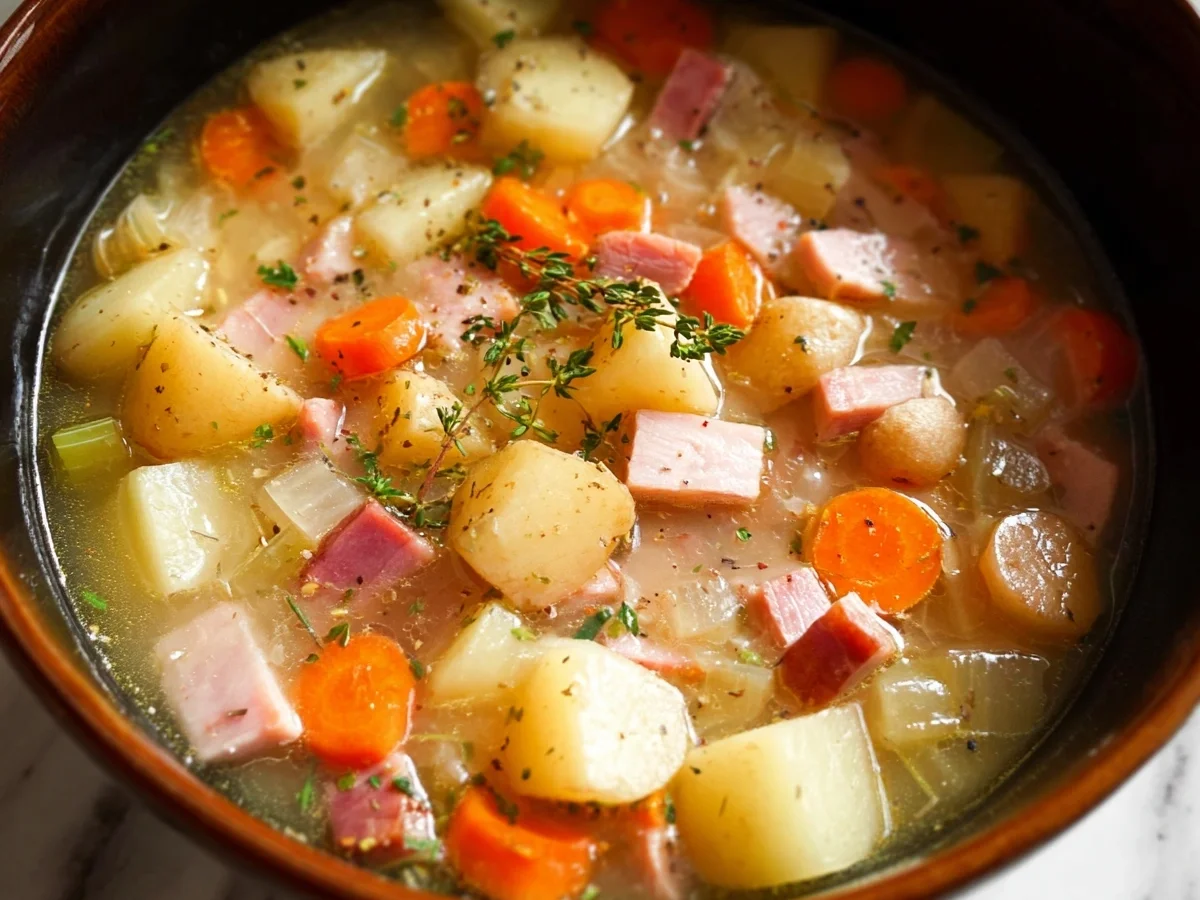Slow Cooker Turkey Ham Potato Soup: Hearty Family Meal - Featured Image