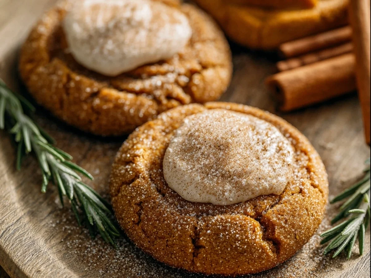 Soft Vegan Pumpkin Pie Cookies with Frosting - Featured Image