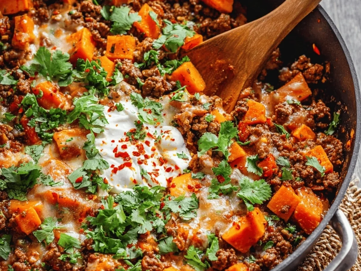 Southwest Ground Beef & Sweet Potato Skillet: Cozy Comfort! - Featured Image