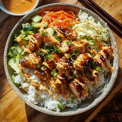 Spicy Crispy Bang Bang Chicken Bowl Recipe