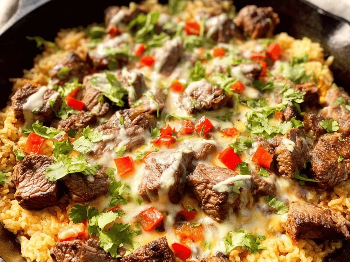 Steak Queso Rice Skillet: Easy One-Pan Recipe - Featured Image
