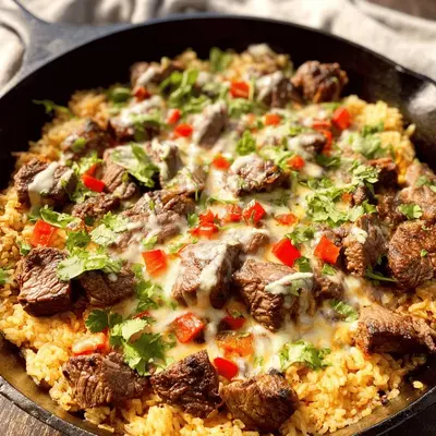 Steak Queso Rice Skillet: Easy One-Pan Recipe