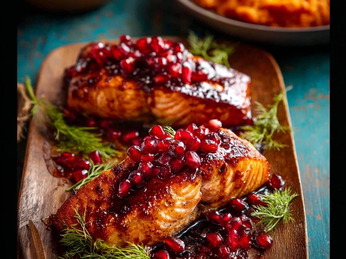 Sticky Pomegranate Salmon with a Tangy Glaze - Featured Image