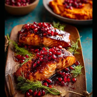 Sticky Pomegranate Salmon with a Tangy Glaze