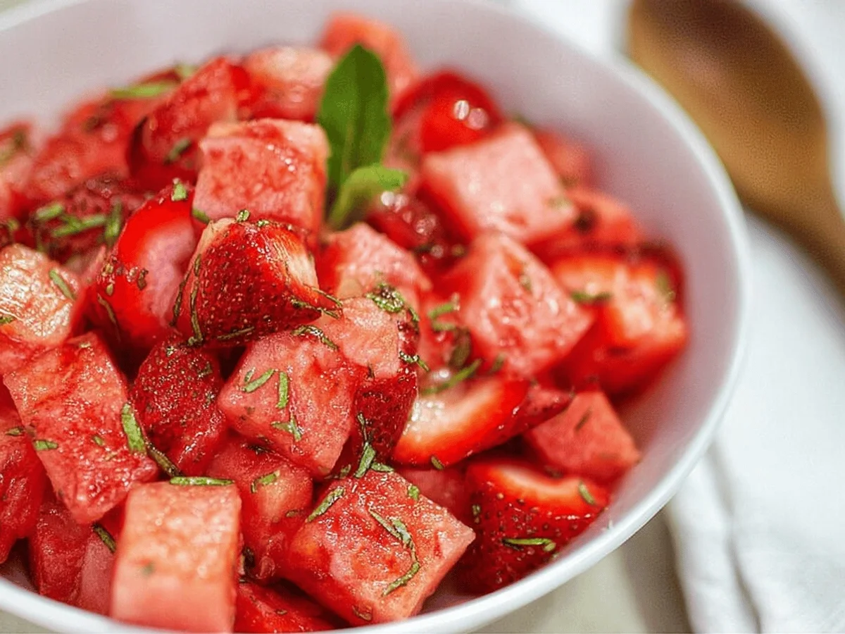 Strawberry Watermelon Salad Recipe - Featured Image