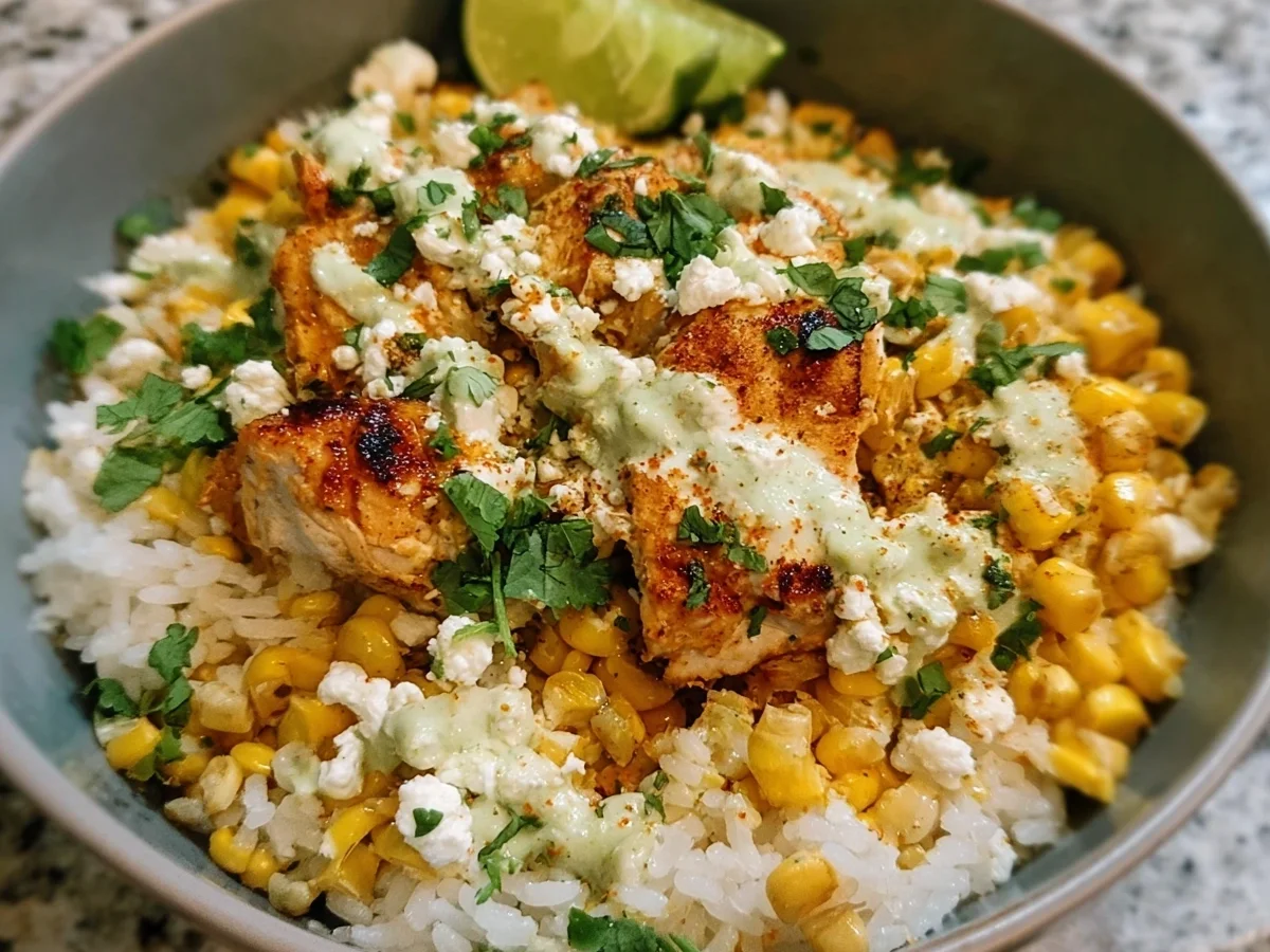 Street Corn Chicken Rice Bowl: High Protein Dinner - Featured Image