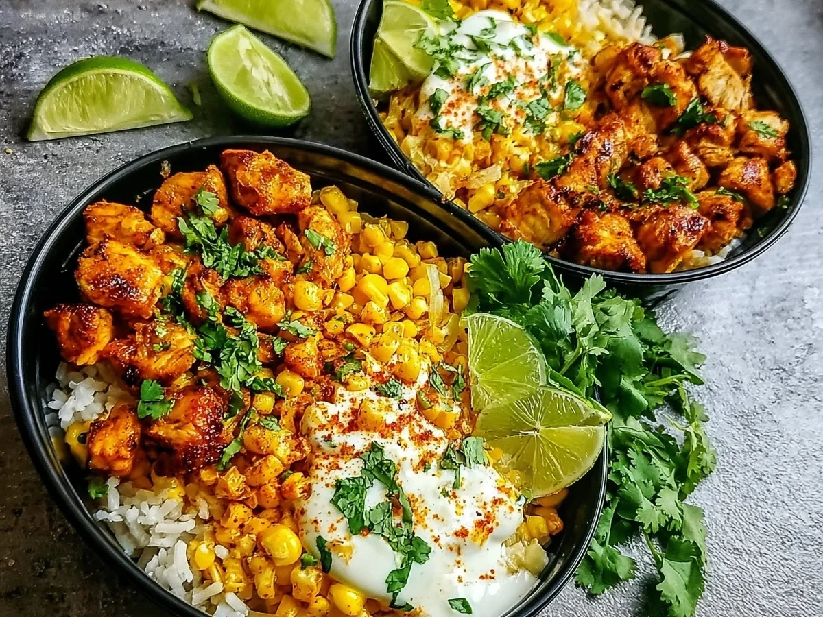 Street Corn Chicken Rice Bowl: High Protein Meal Prep - Featured Image