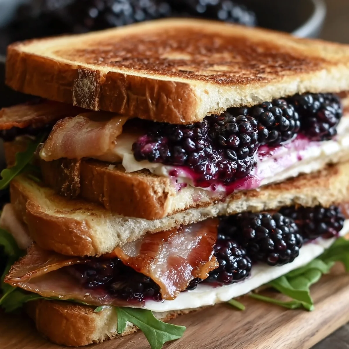 Sweet & Savory Blackberry Brie Turkey Bacon Sandwich